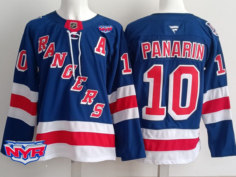Men New York Rangers #10 Panarin Blue 2025 Fanatics Home Premium NHL Jersey style 4